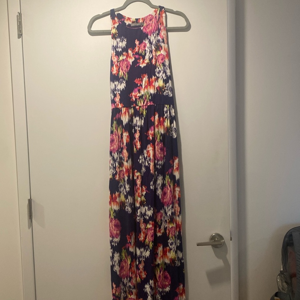 Nwt purple floral maxi dress.